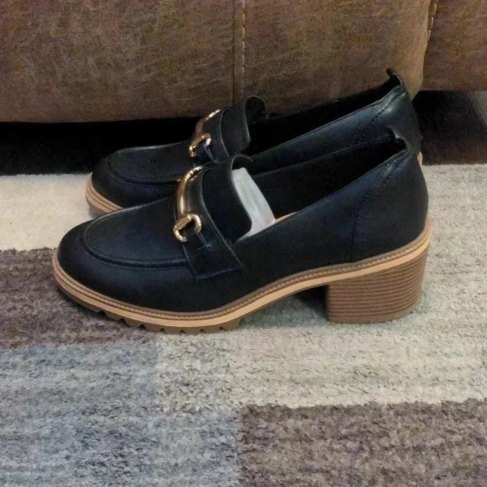 Time and Tru Women's Block Heel Loafers